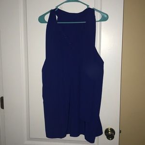 Royal Blue Sleeveless Bow Blouse!